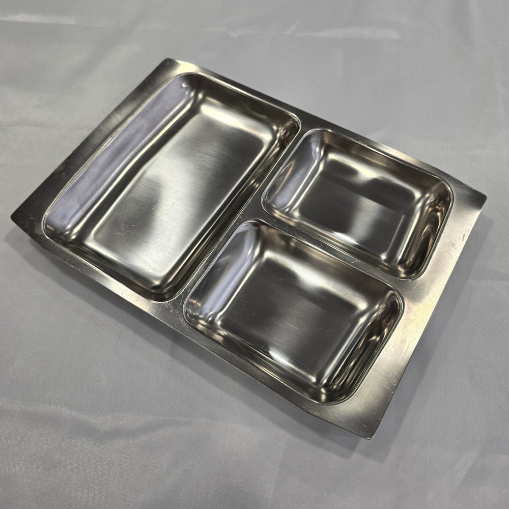 Selandia Serving Tray 11.5x8.5 Silver Stainless Steel 18/8 3 Compartment MCM